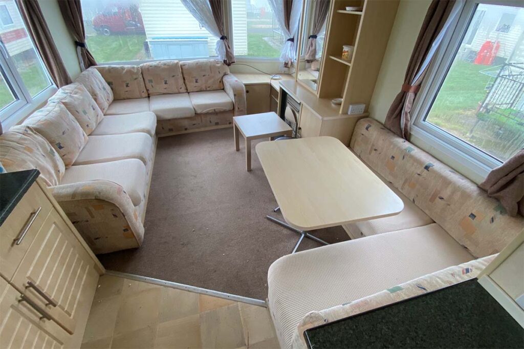 Upholster Caravan Before